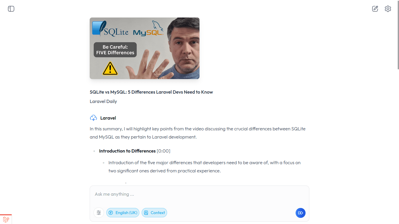 AI YouTube Video Summarizer (Laravel)